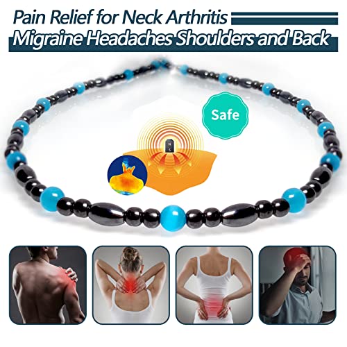 Magnetic Therapy Necklace Hematite Necklace Black Obsidian Aquamarine Magnetic Necklace HionAu supplements