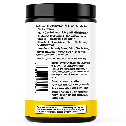 Sandhu's Prebiotic Fiber Supplement Powder –30 Servings- SunFiber® –Low FODMAP Sandhu'sUS supplements