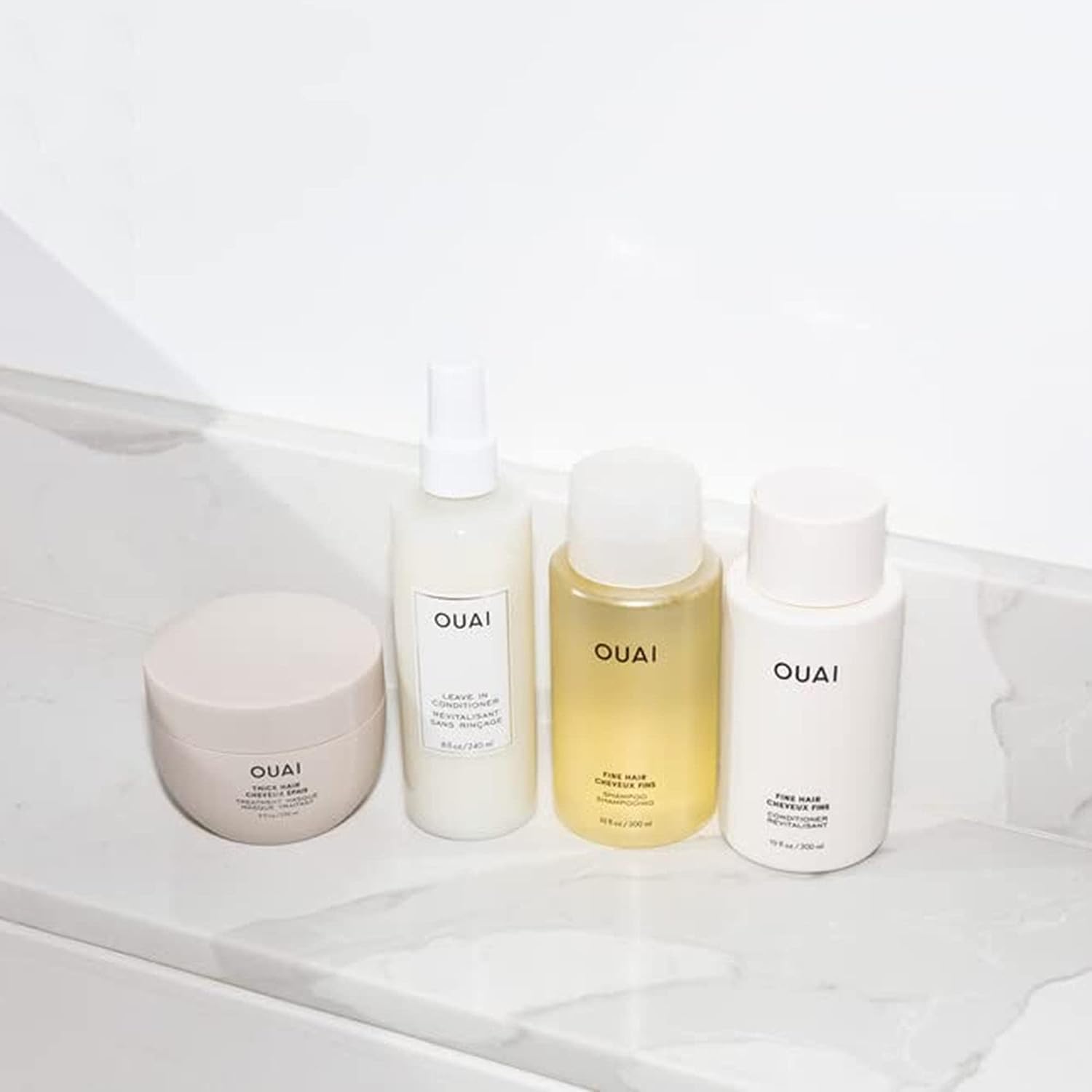 OUAI Fine Shampoo and Conditioner Set - Sulfate Free Shampoo and Conditioner for Women & Men - Made with Keratin, Marshmallow Root, Shea Butter & Avocado Oil - Free of Parabens & Phthalates (10 Fl Oz) OUAIAu supplements