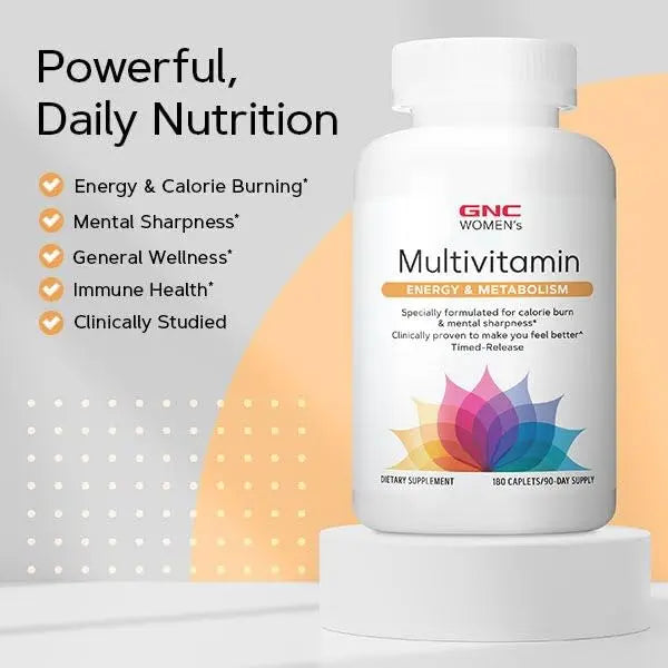 GNC Women’s Energy and Metabolism Multivitamin Caplets, Clinically Proven, Calorie Burn, Focus, 100mg Caffeine, Active Nutrition, Immune, Bone GNCAu supplements