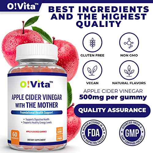 O!VITA Apple Cider Vinegar Gummies with The Mother, Gluten Free, Vegan, Made with Pomagranate O!VITAUS supplements