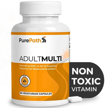 PurePath Non-Toxic Adult Multivitamin - 13 Vitamins - 100% RDA - No Harmful Megadoses - with B6 & B12 PurePathAu supplements