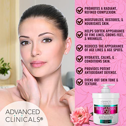 Advanced Clinicals Bulgarian Rose Anti Aging Vitamin E Moisturizer Body Lotion & Face Advanced ClinicalsUS supplements