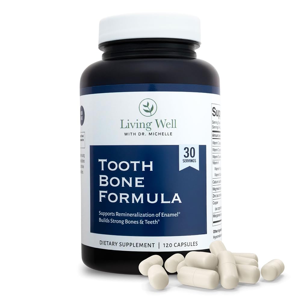 Living Well with Dr. Michelle Tooth & Bone Formula - Supplement with Calcium for Bone Strength & Tooth Enamel Support, D3 + K2, 120 Capsules, Non-GMO, Gluten-Free Living Well with Dr. MichelleAu supplements