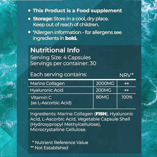 Fitimins Marine Collagen Capsules, 2000mg with Hyaluronic Acid & Vitamin C FitiminsAu supplements