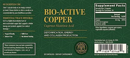Global Healing Bio-Active Copper Supplement Cu1 - Cuprous Nicotinic Acid Helps Detox Global Healing CenterUS supplements