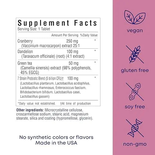 her own UTI, Helps Restore pH Balance, Supports Vaginal Flora and Balance, Promotes Urinary Health, 7 Strain Probiotic Blend, Shelf Stable, Gluten and Soy Free, Vegan, 30 Capsules, 30 Servings her ownAu supplements