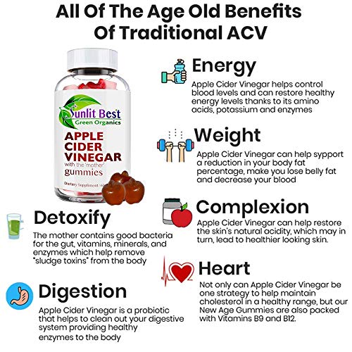 Apple Cider Vinegar Gummies Vitamins with The Mother, Delicious Immunity, Gluten Free Sunlit Best Green OrganicsAu supplements