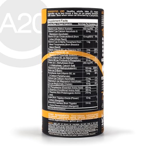 HCF A20 Microbead Brain Health Supplements for Adults for Memory, Focus, Calm, Mood, Alertness, Attention, Vision, Sleep, Immune System, 20 Premium Nootropic Nutrients Multivitamin & 7 Advances® Tech HCFAu supplements