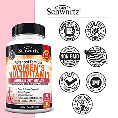 Multivitamin for Women with Vitamin D3 - Multivitamins for Bone Breast Skin Joint BioSchwartzUS supplements