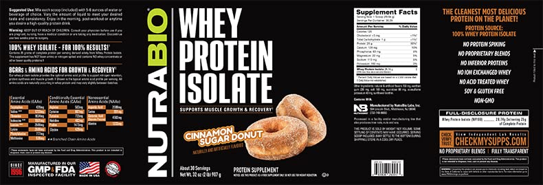 NutraBio Whey Protein Isolate Supplement – 25g of Protein Per Scoop with Complete NutraBioUS supplements