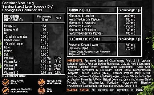 Grenade Defend BCAA Powder, Green Apple, 390 g (7 g BCAA's Per Serving - 30 Servings GrenadeUS supplements