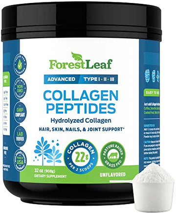 Collagen Peptides Powder Unflavored - Hydrolyzed Collagen Protein ForestLeafAu supplements