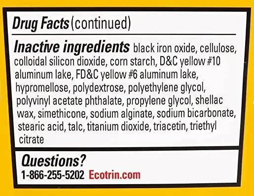 Ecotrin Safety Coated Aspirin Arthritis Pain Reliever Tablets, Regular Strength, NSAID 325 mg, 125 ct (Pack of 2) EcotrinAu supplements
