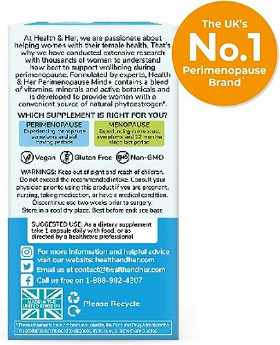 Health & Her Perimenopause Mind, Cognitive Function Support, Pre-Menopause Health and HerUS supplements