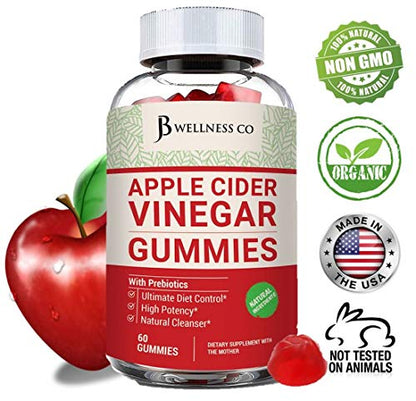(2-Pack | 120 Gummies) Premium Apple Cider Vinegar Gummies - Raw, Natural, Unfiltered ACV JB Wellness CoUS supplements