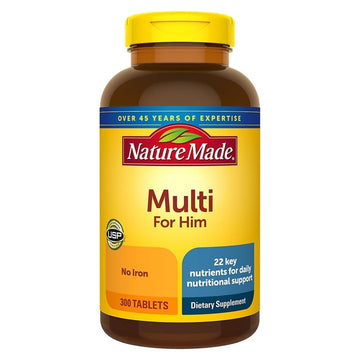 Nature Made Multivitamin For Him with No Iron, Mens Multivitamins for Daily Nutritional Support, Multivitamin for Men Nature MadeAu supplements