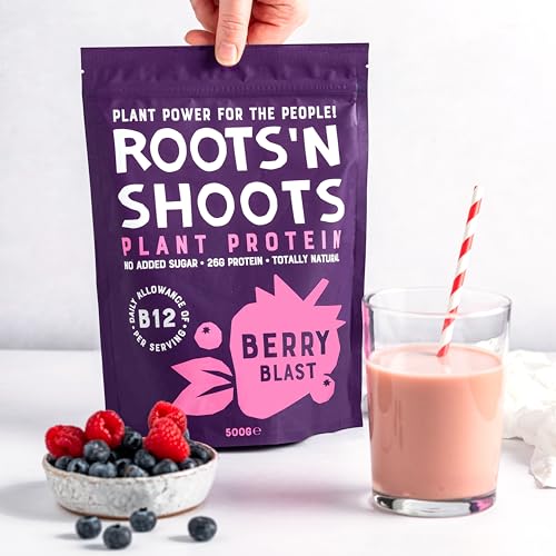 Roots 'n Shoots Vegan Protein, Shake, Berry Flavour, with Added B12, 26g Protein ROOTS 'N SHOOTSAu supplements