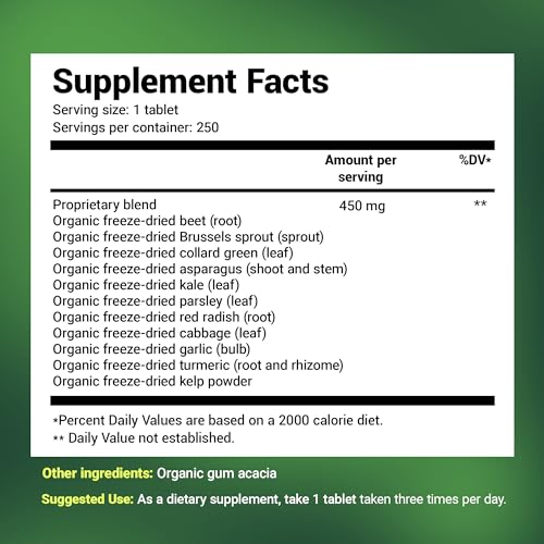 Dr. Berg's Greens Superfood Cruciferous Vegetable Tablets - Vegetable Supplements Dr. Berg NutritionalsUS supplements