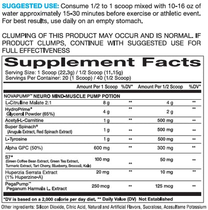 InnovaPharm NOVAPUMP Neuro (Snow Cone) Powder - 15.7 Ounces InnovaPharmUS supplements