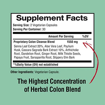 Happi Mi Nutrition Colon Cleanse, Colon Detox, All Natural Herbal Formula, Support Healthy Happi Mi NutritionUS supplements