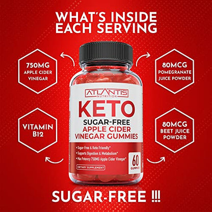Sugar-Free Keto ACV Gummies for Weight Loss - Apple Cider Vinegar Keto ACV Gummies Atlantis NutritionUS supplements