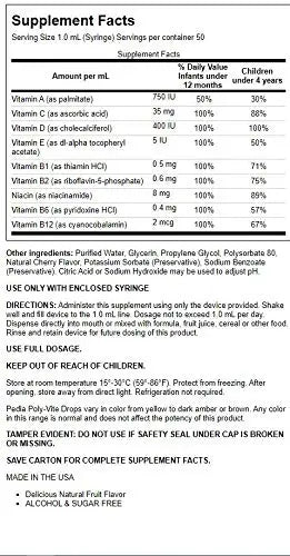 Pedia Poly-Vite Drops 1 2/3 fl Ounce Liquid B ProtectedAu supplements