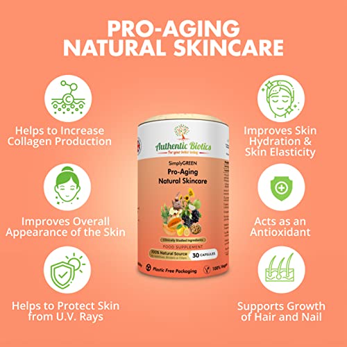 Vegan Collagen Boosting Natural Plant-based Skincare, Vitamins for Healthy Skin with Antioxidants Authentic BioticsAu supplements