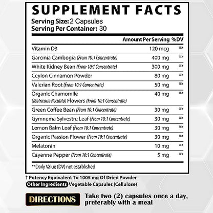12in1 Night Time Fat Burner for Women - VitaminD.3, Garcinia Cambogia, White Kidney Bean SatoomiUS supplements