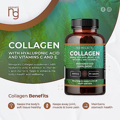 Newgate Labs Marine Collagen 350mg with Hyaluronic Acid, Vitamin C & Vitamin E Newgate LabsUS supplements