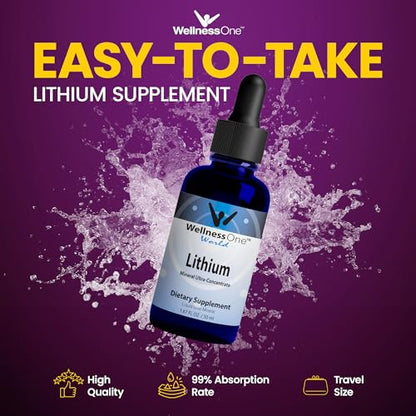 WellnessOne Liquid Lithium Supplements - Ionic Lithium Supplement Liquid WellnessOneUS supplements