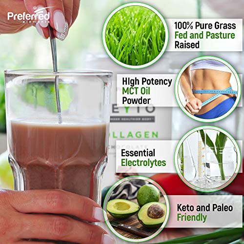 Keto Collagen Protein Powder with MCT Oil – Keto and Paleo Friendly Grass Fed and Pasture Preferred ElementsUS supplements