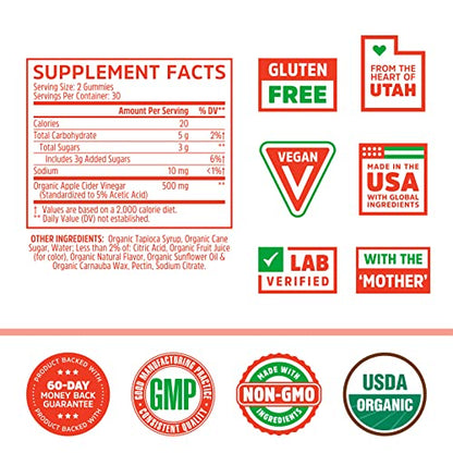 Zhou Nutrition Apple Cider Vinegar Gummies with The Mother, ACV Detox & Cleanse Zhou NutritionUS supplements