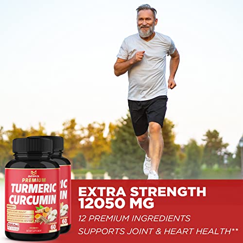 (2 Packs) Premium Turmeric Curcumin Supplement 12050mg with Ginger, Apple Cider Vinegar BMVINVOLAu supplements
