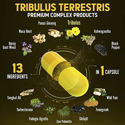 13in1 Tribulus Terrestris Capsules - 16000mg Per Serving with Maca, Horny Goat Weed ZolotusAu supplements