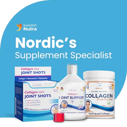 Swedish Nutra Collagen 10000 Joint Shots | High Strength Type 1, 2 & 3 Collagen for Body, Joints & Ligaments Swedish NutraAu supplements