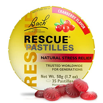 Bach RESCUE PASTILLES, Cranberry Flavor, Natural Stress Relief Lozenges RESCUEAu supplements