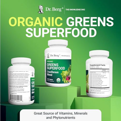 Dr. Berg's Greens Superfood Cruciferous Vegetable Tablets - Vegetable Supplements Dr. Berg NutritionalsUS supplements