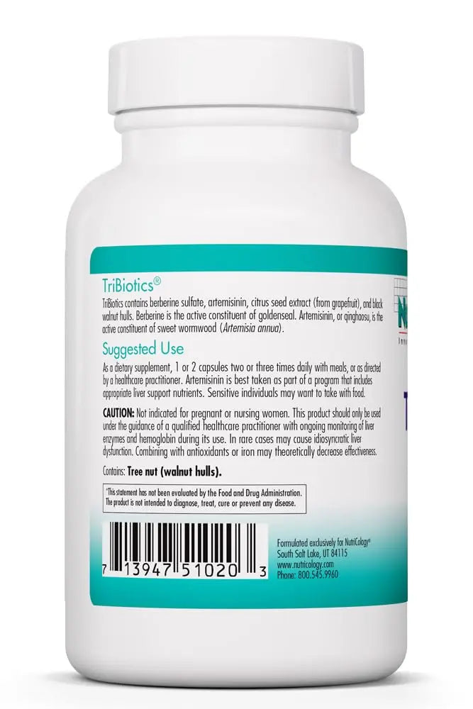 Nutricology TriBiotics - Berberine Artemisinin Botanical Blend - Gastrointestinal Support - Hypoallergenic - 45 Servings - 90 Capsules Allergy Research GroupAu supplements