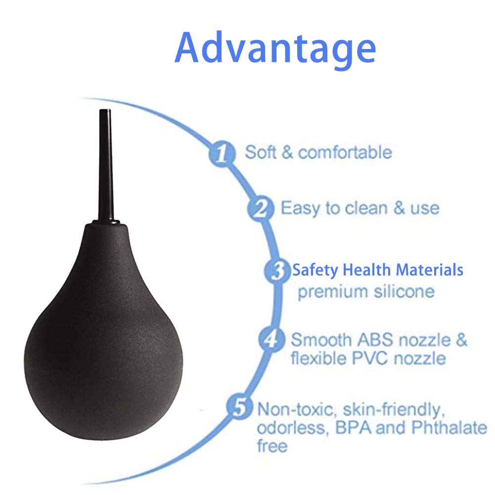 GNEGKLEAN Black Silicone Enema Bulb Kit 7.6oz Clean Anal Douche for Men Women with 19.7in GNEGKLEANAu supplements