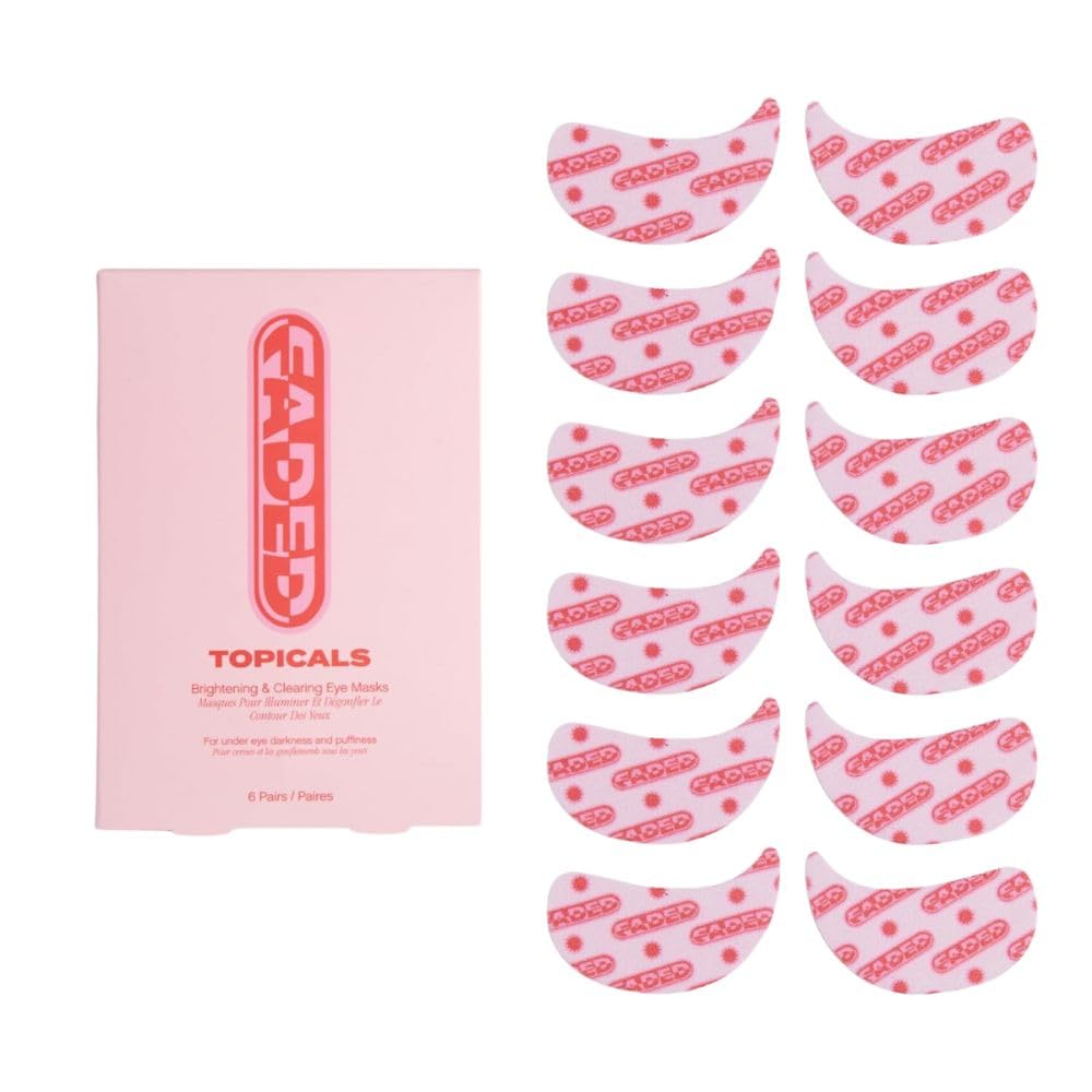 Topicals Faded Brightening Under Eye Masks | Patches to Depuff, Hydrate, Brighten and Cool | Reduce Dark Circles and Fine Lines | Contains Kojic Acid, Caffeine and Niacinamide (Set of 6) TopicalsAu supplements