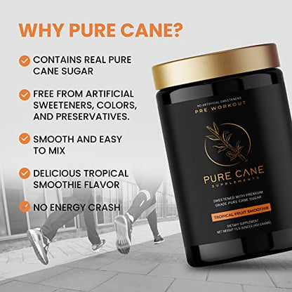 Pure Cane Natural Pre Workout Powder for Men & Women - No Artificial Sweeteners Pure Cane Supplements, Inc.US supplements