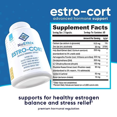 NuEthix Formulations Estro-Cort Anti-Estrogen Nutritional Support Dietary Supplement, 120 Capsules NuEthix FormulationsAu supplements