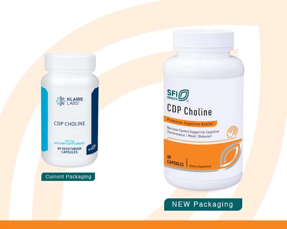 Klaire Labs SFI Health CDP Choline 250mg - Soy-Free Choline Supplements - Cognizin Citicoline to Help Support Memory, Focus & Attention - Bioavailable Active Form, Hypoallergenic (60 Capsules) SFI HealthAu supplements