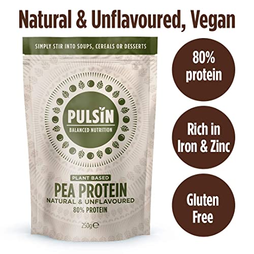 Pulsin - Unflavoured Vegan Pea Protein Powder - 250g - 8.0g Protein, 0g Carbs, 41 Kcals Per Serving PulsinAu supplements