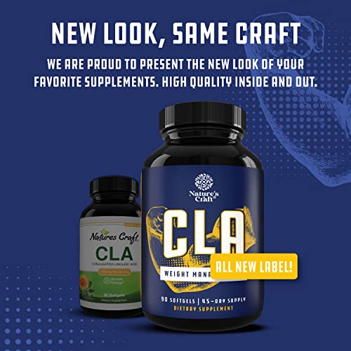 CLA Diet Weight Loss Pills - Women and Men - Pure Conjugated Linoleic Acid - Safflower Natures CraftUS supplements