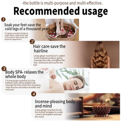 (2pc 60ml) Belly Drainage Ginger Oil, Slimming Tummy Ginger Oil, Ginger Oil Drainage Massage YG LianKaiUS supplements