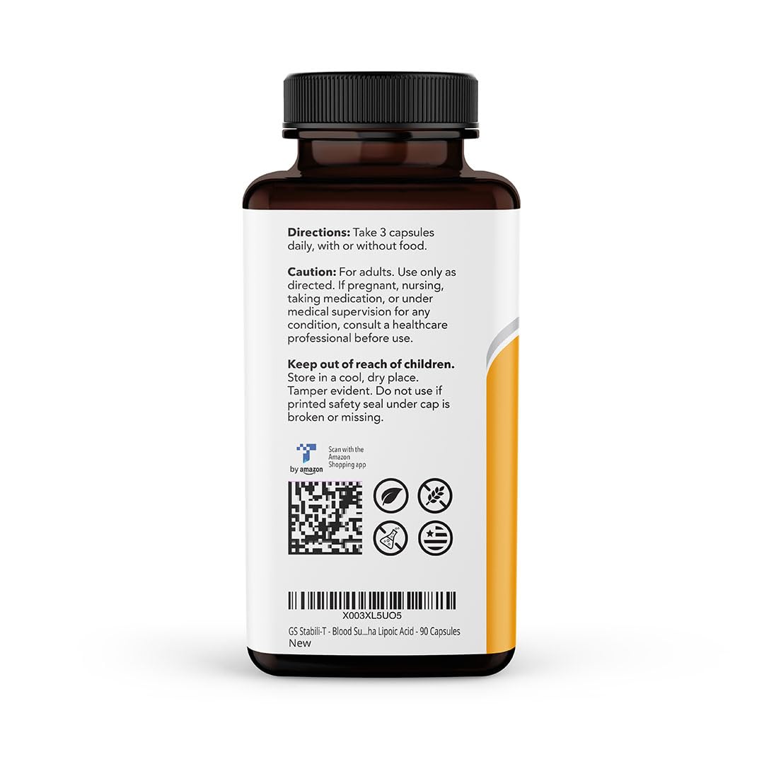 LifeSeasons GS Stabili-T - Blood Sugar Support Supplement - Healthy Circulation & Vision - Maintain Normal Levels - Chromium Cinnamon Gymnema Bilberry & Alpha Lipoic Acid - 90 Capsules LifeSeasonsAu supplements