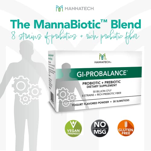 Mannatech Prebiotics and Probiotics, 30 Slimsticks, Yogurt Flavor, GI-ProBalance w/MannaBiotic Blend MannatechAu supplements