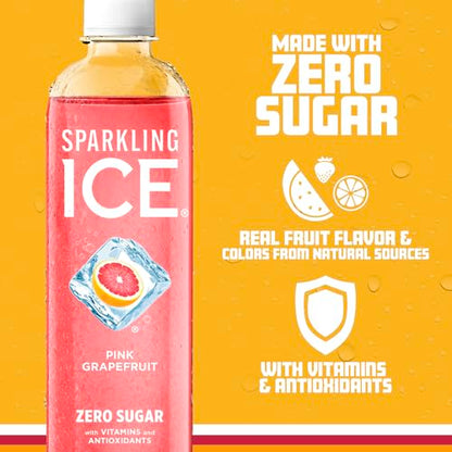 Sparkling Ice, Pink Grapefruit Sparkling Water, Zero Sugar Flavored Water, with Antioxidants Sparkling ICEUS supplements